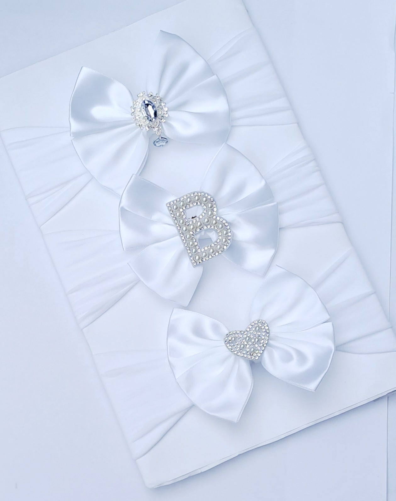 🎀3pc Satin Bow Headband Set🎀(Choose Letter)