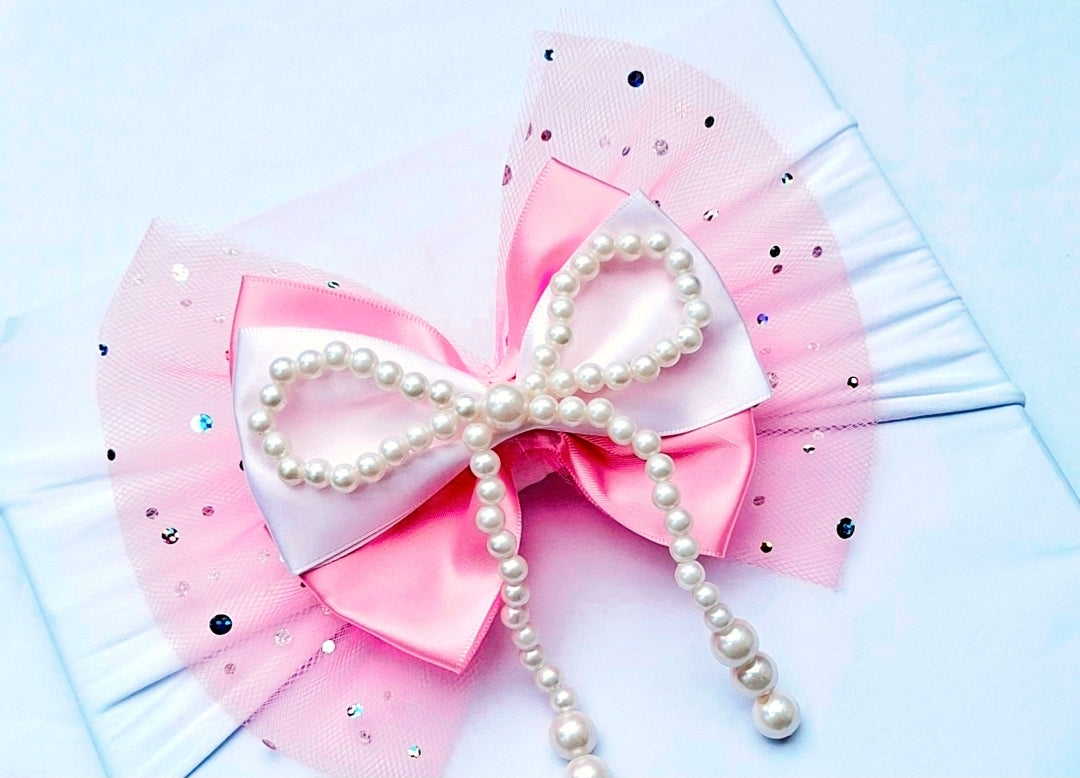 🎀Large Satin/Tulle Bow🎀Available On Headband Or Clip
