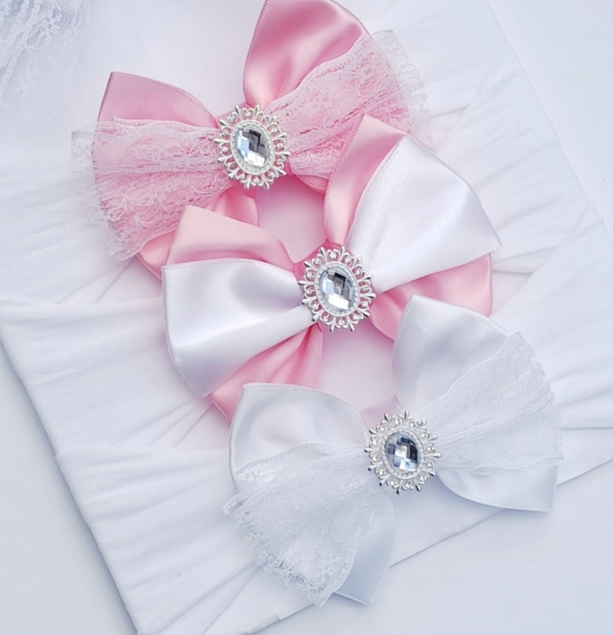 🎀3pc Satin Bow Headband Set 🎀