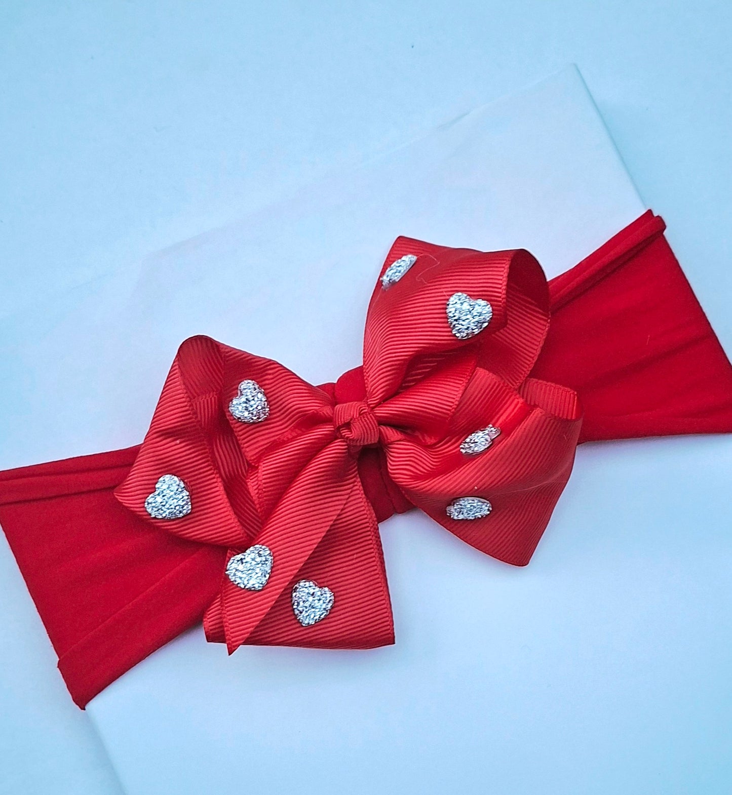 ❤️Valentines 🎀 Sparkly Heart Red Baby Headband 🎀