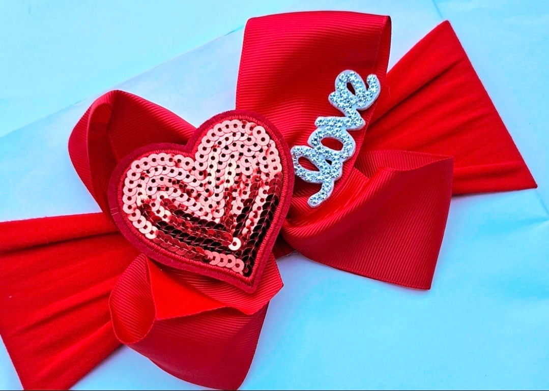 ❤️Valentines 🎀Red Bow Baby Headband 🎀