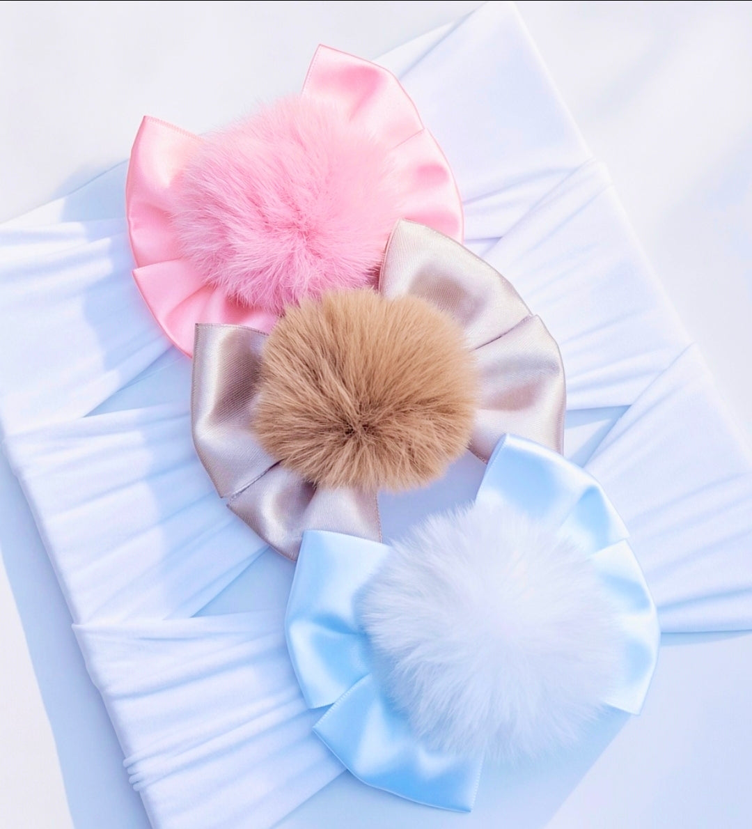 π3pc Satin Bow Headband Set π