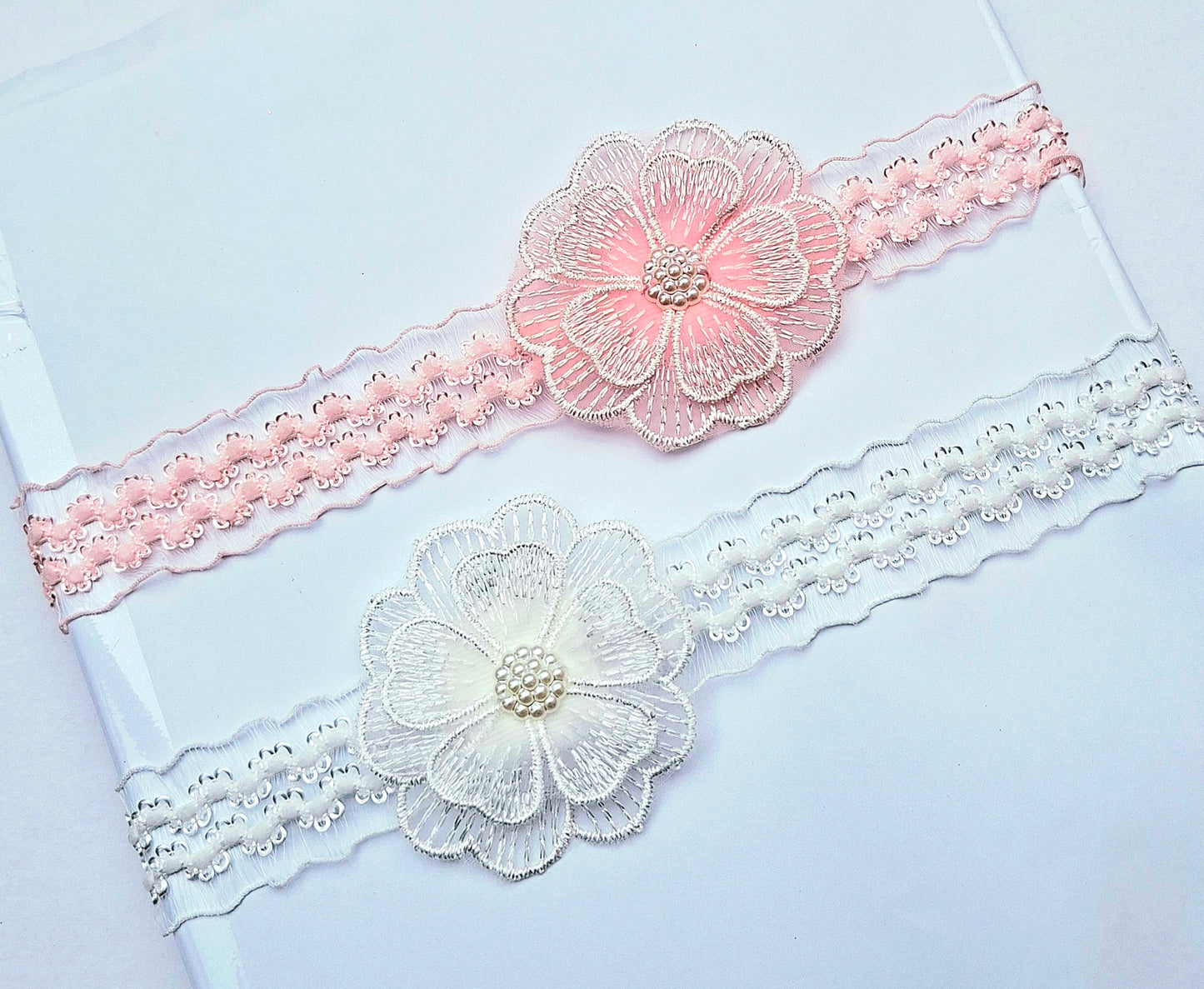 🎀2pc Lace Flower Baby Headband Set 🎀
