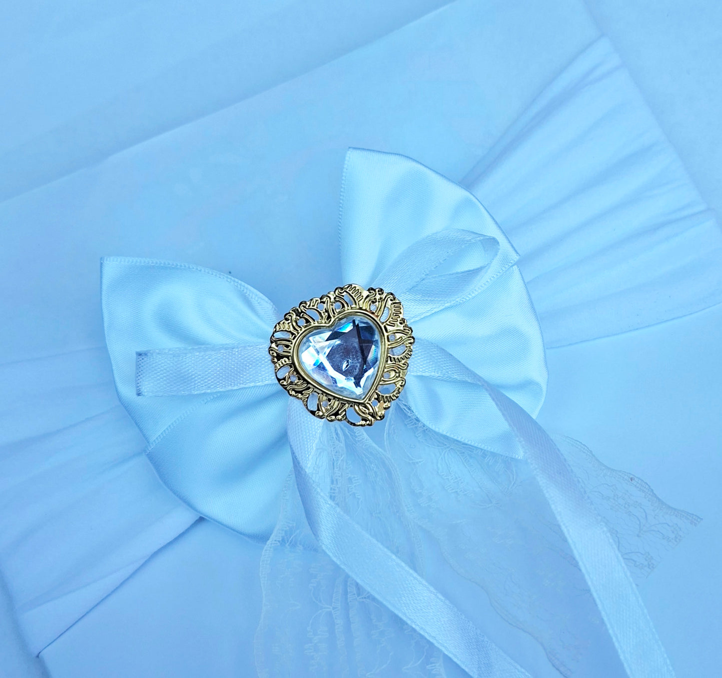 ❤️Valentines 🎀Red Satin/Lace Bow Headband/Clip (Choose Colour)