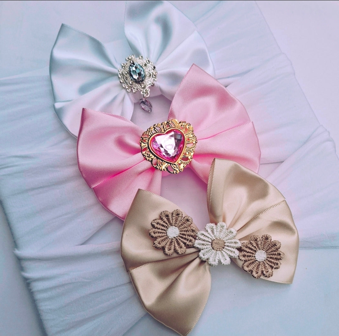 🎀3pc Satin Bow Headband Set🎀