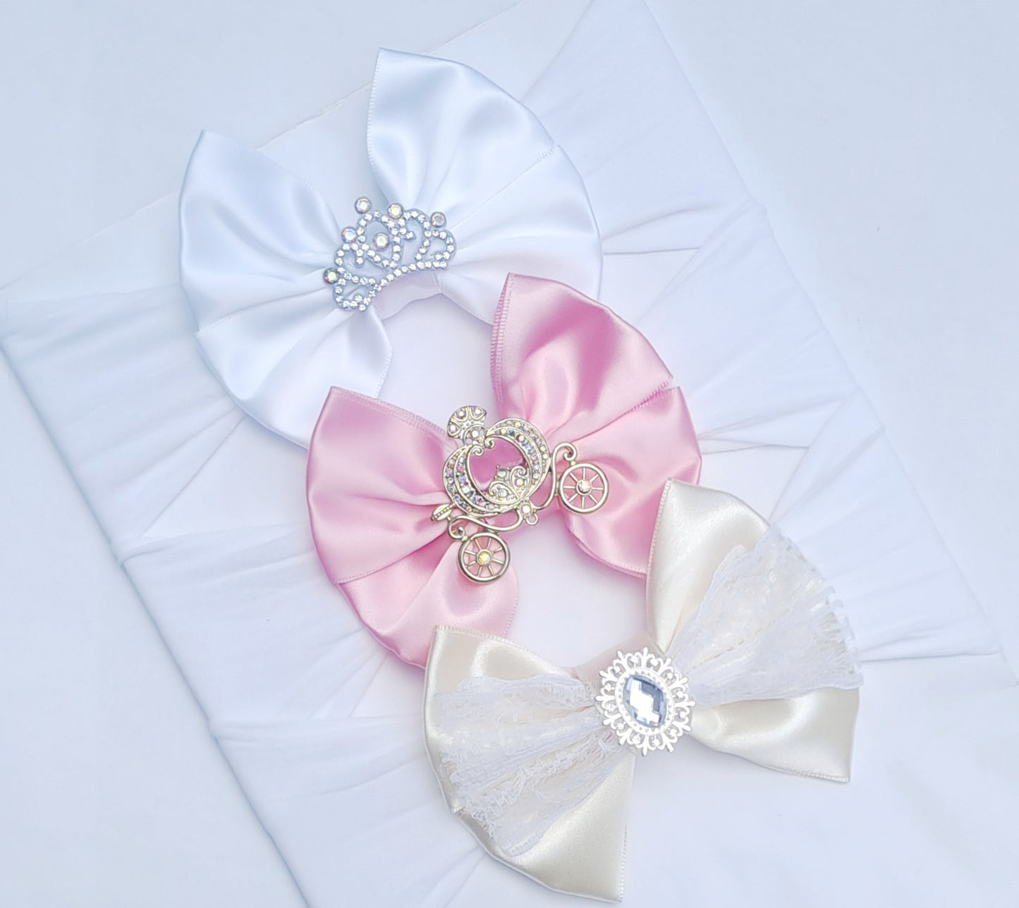 🎀3pc Satin Bow Headband Set 🎀