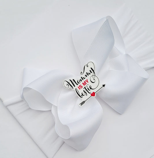 🎀Large White 'Mummy Is My Bestie' Headband🎀