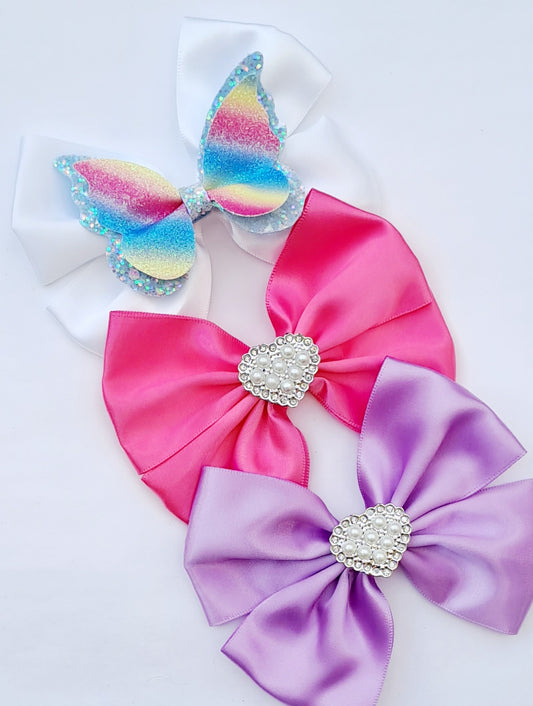 🎀 3pc Satin Bow Clip Set🎀