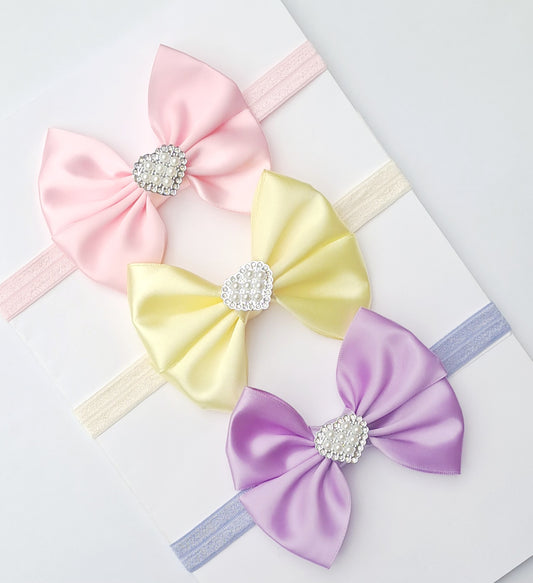 🎀3pc Satin Bow Headband Set🎀