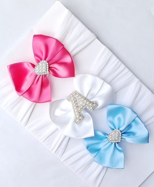 🎀3pc Satin Bow Headband Set🎀(Choose Letter)