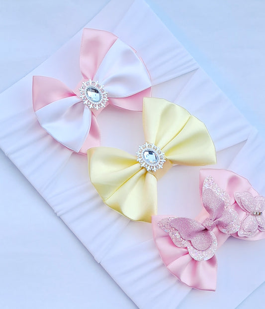 🎀3pc Satin Bow Headband Set🎀