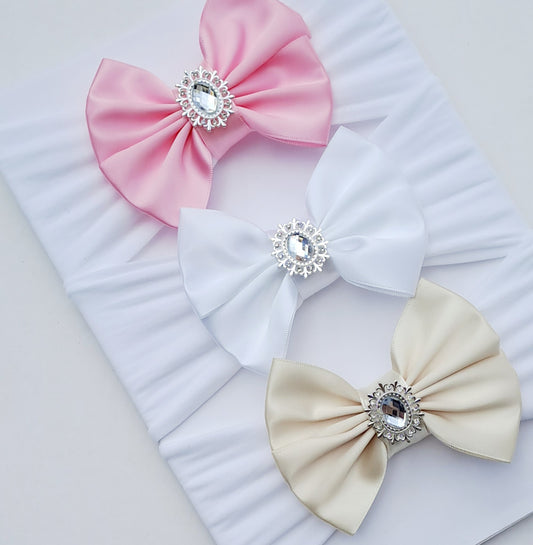 🎀3pc Satin Bow Baby Headband Set🎀