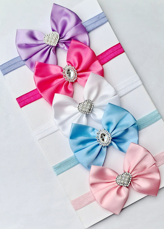 🎀5pc Satin Bow Headband Set 🎀
