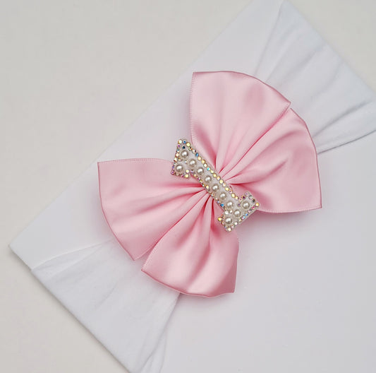 🎀Pink Satin Birthday Bow Headband 🎀