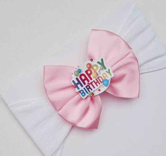 🎀Pink Satin Birthday Bow Headband 🎀