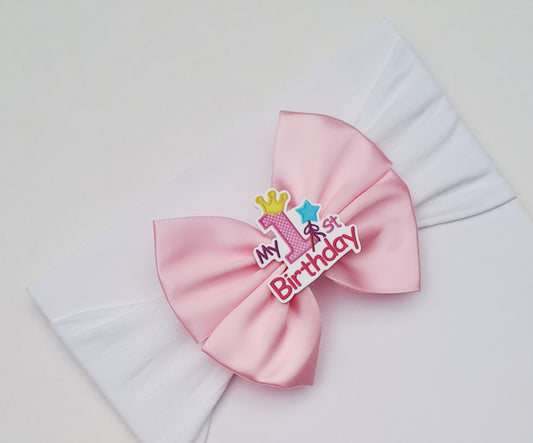 🎀Pink Satin Birthday Bow Headband 🎀