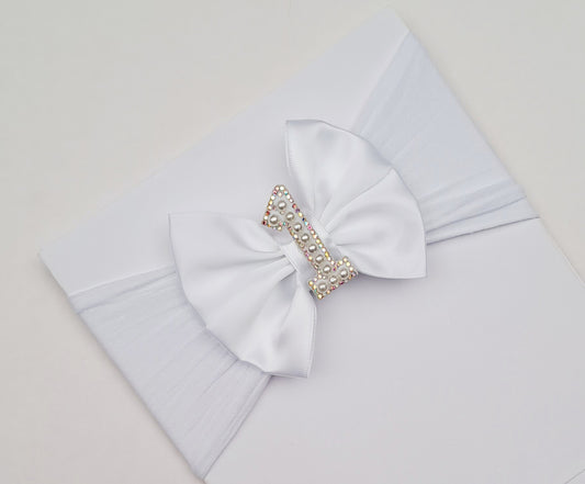 🎀White Satin Birthday Bow Headband 🎀
