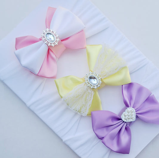 🎀3pc Satin Bow Headband Set