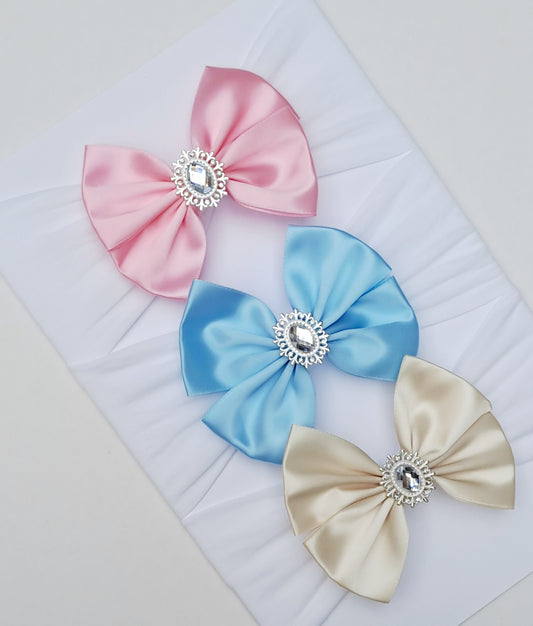 🎀3pc Satin Bow Headband Set