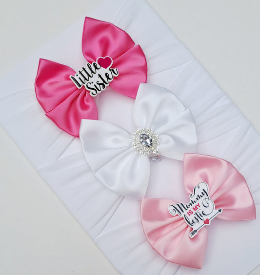 🎀3pc Satin Bow Headband Set