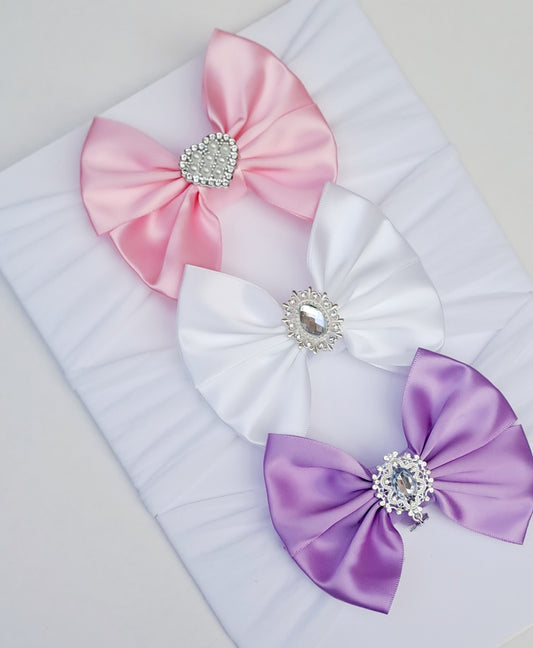 🎀3pc Satin Bow Headband Set