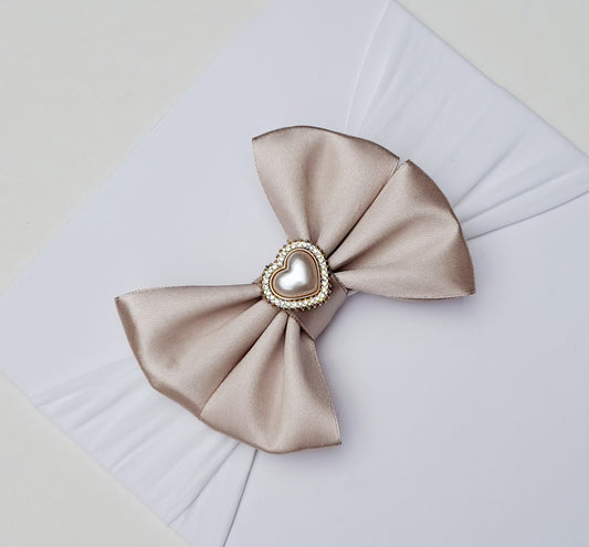 🎀Light Beige Satin Bow Headband 🎀