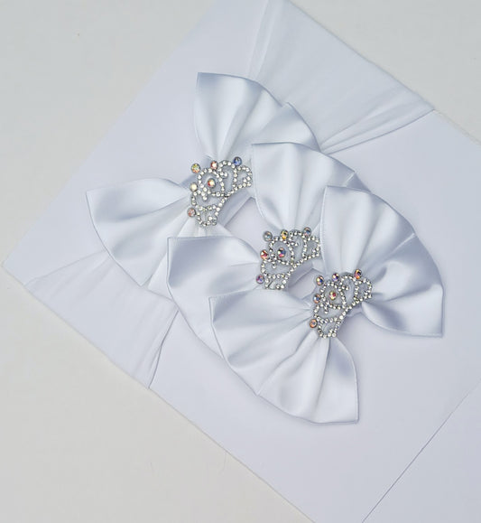 🎀White Sibling Set 2 x Bow Clips Plus 1 x Baby Headband🎀