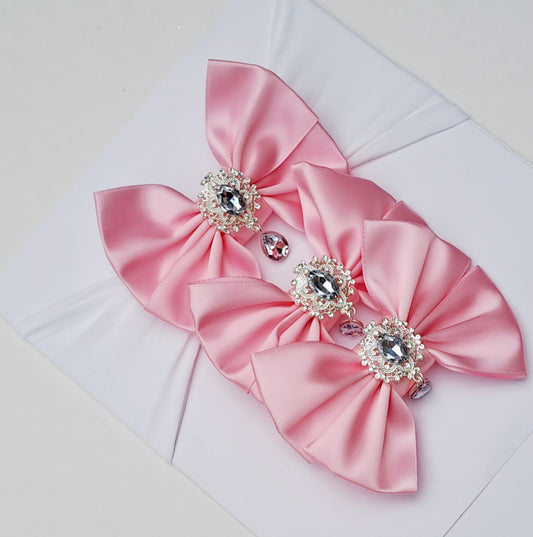 🎀Pink Sibling Set 2 x Bow Clips Plus 1 x Baby Headband🎀