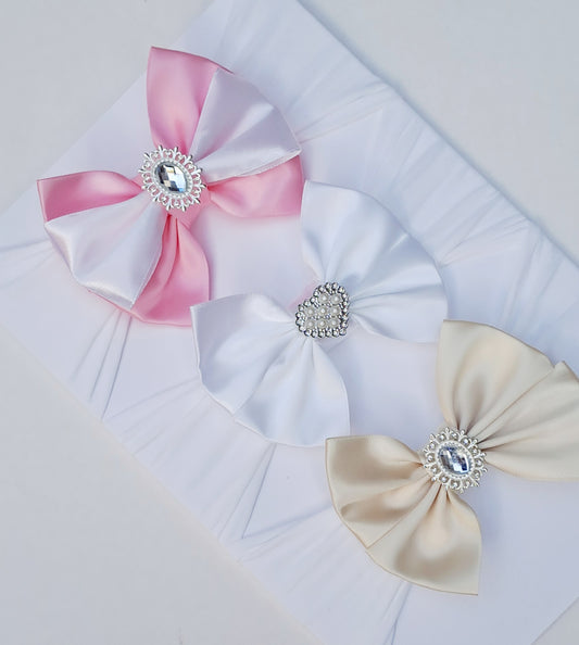 🎀3pc Satin Bow Headband Set