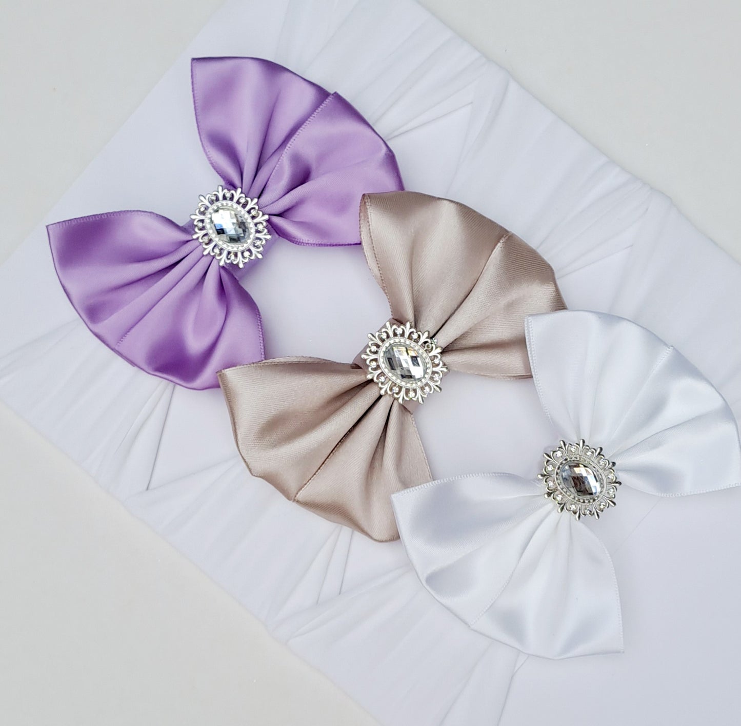 🎀3pc Satin Bow Headband Set