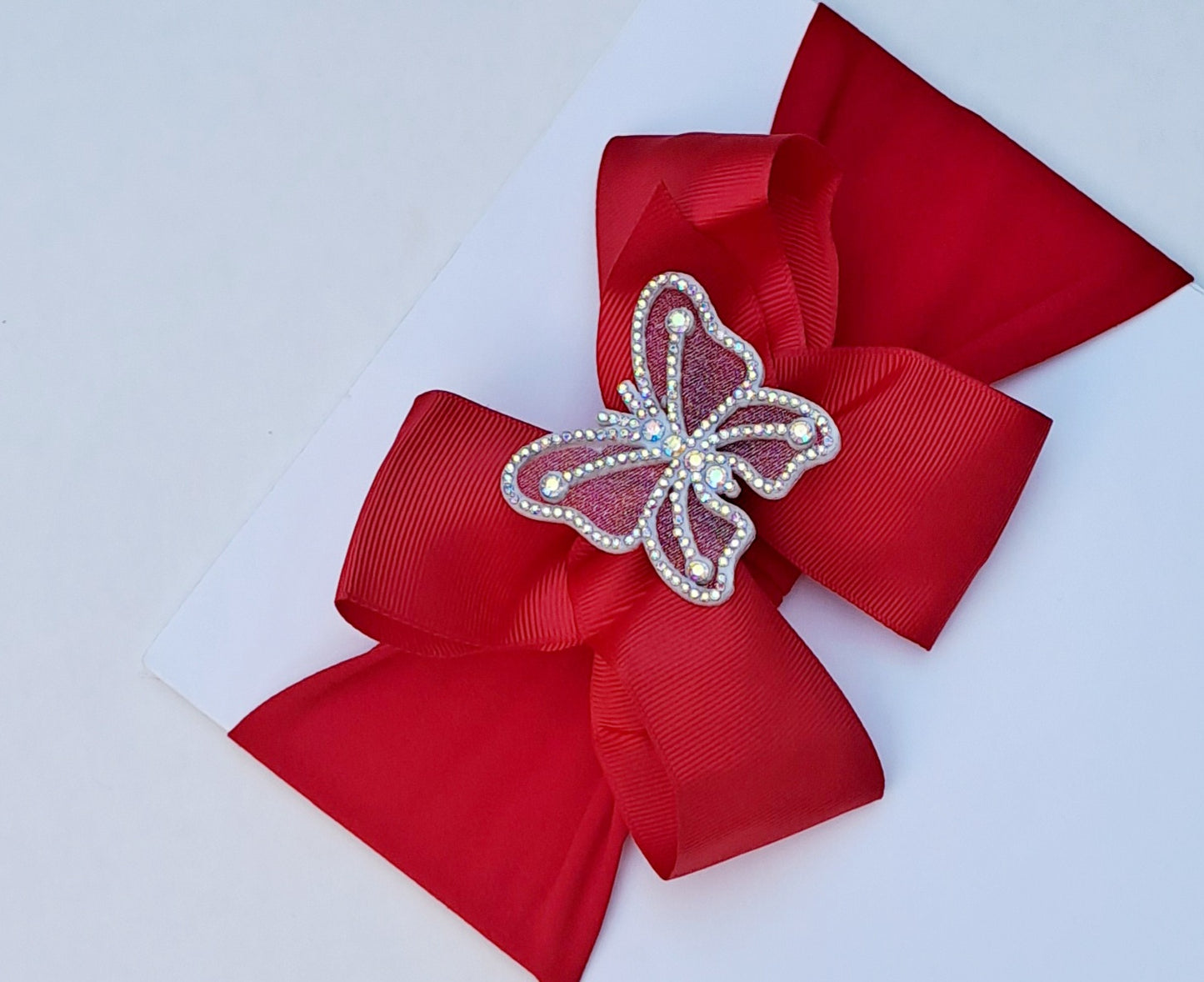 🎀Red Bow Headband With Butterfly Embellishment🎀