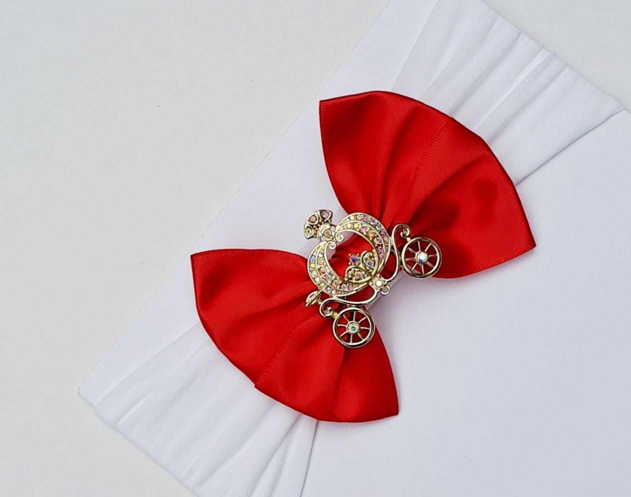 🎀Red Satin Bow With Princess Carriage Headband🎀 – Little-Pretty-Things