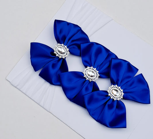 🎀Royal Blue Sibling Set 2 x Bow Clips Plus 1 x Baby Headband🎀