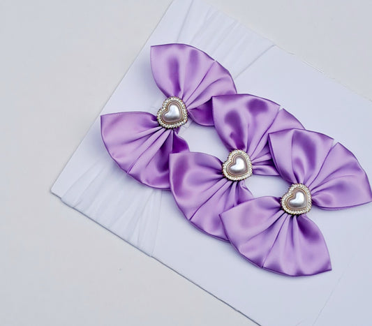 🎀Lilac Sibling Set 2 x Bow Clips Plus 1 x Baby Headband🎀