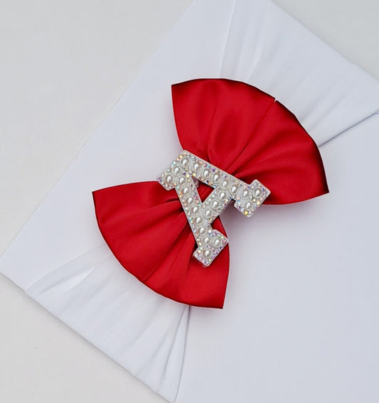 🎀Red Initial Bow Headband🎀 Choose Letter