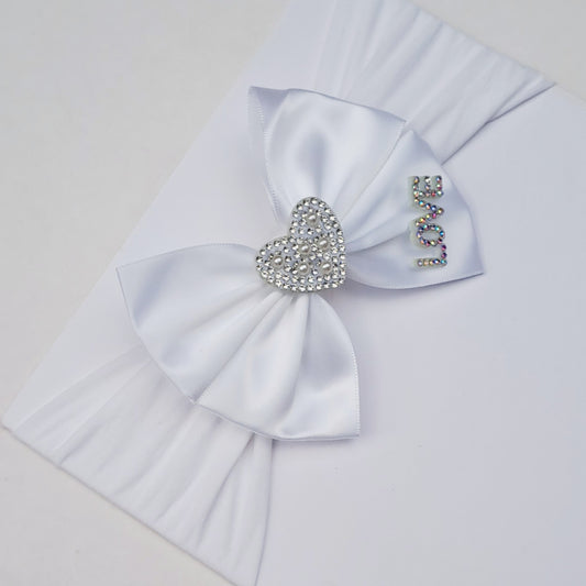 🎀White Satin Bow Love Heart Headband 🎀