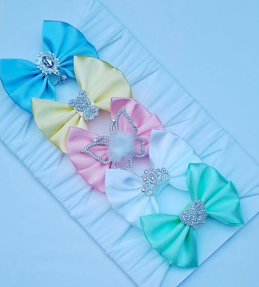 🎀5pc Satin Bow Headband Set🎀