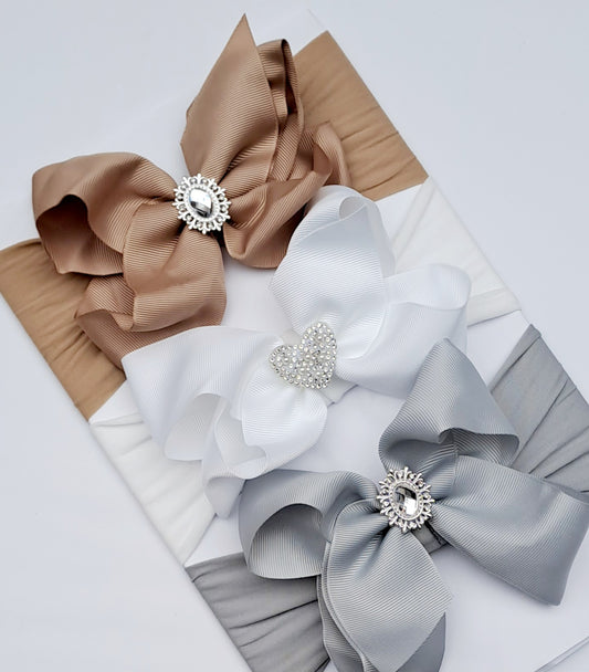 🎀3pc Baby Bow Headband Set