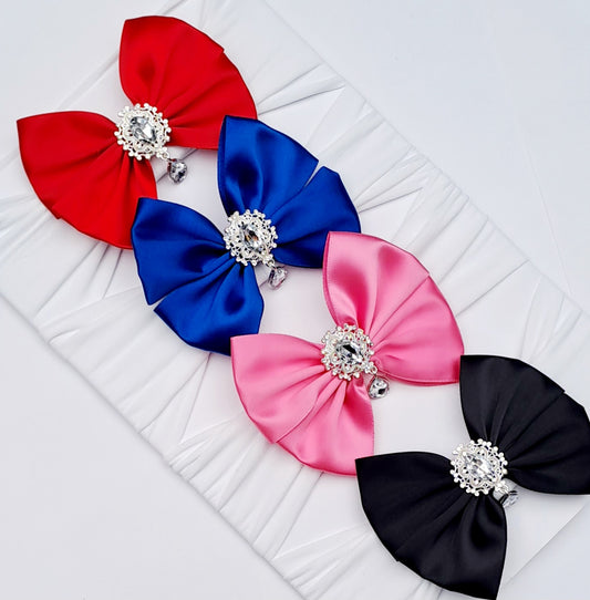 🎀Satin Bow Headband With Silver Drop Charm🎀 Choose Colour