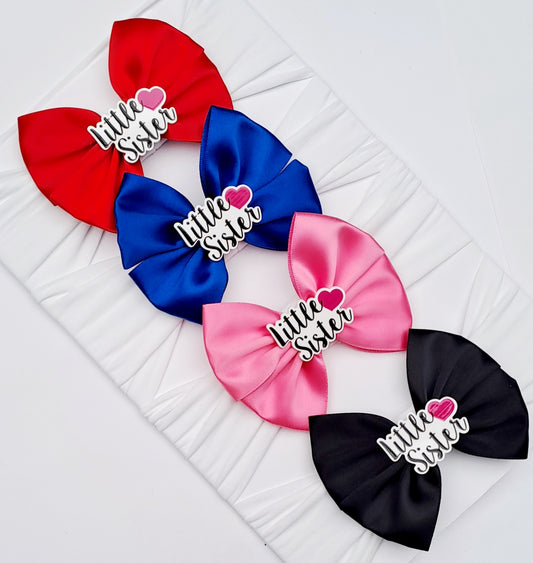 🎀Satin Bow Headband With Little Sister Centre🎀 Choose Colour
