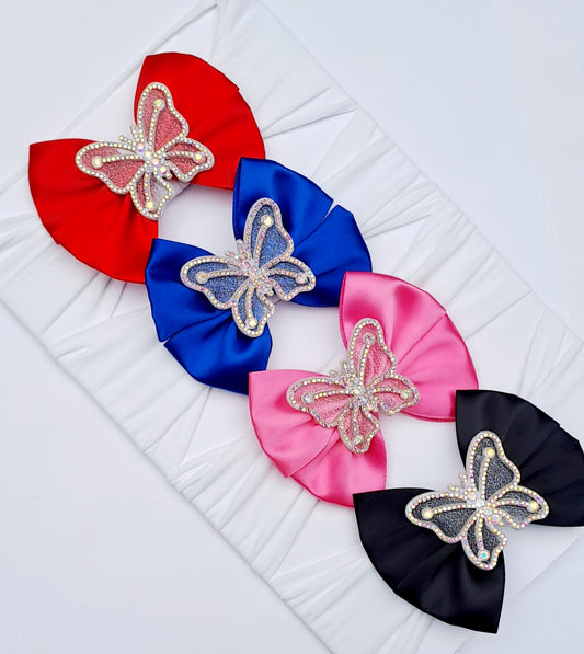 🦋Satin Bow Headband With Butterfly Embellishment 🦋  Choose Colour