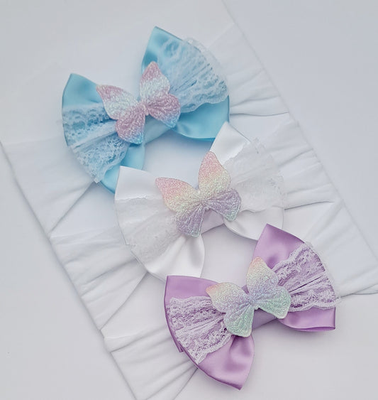 🎀 3pc Satin Bow Headband Set 🎀