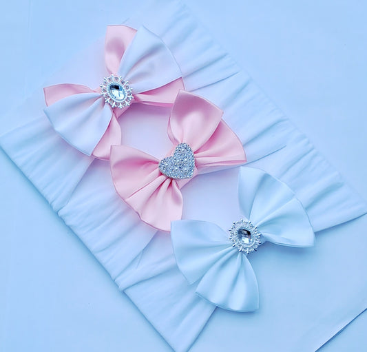 🎀3pc Satin Bow Headband Set