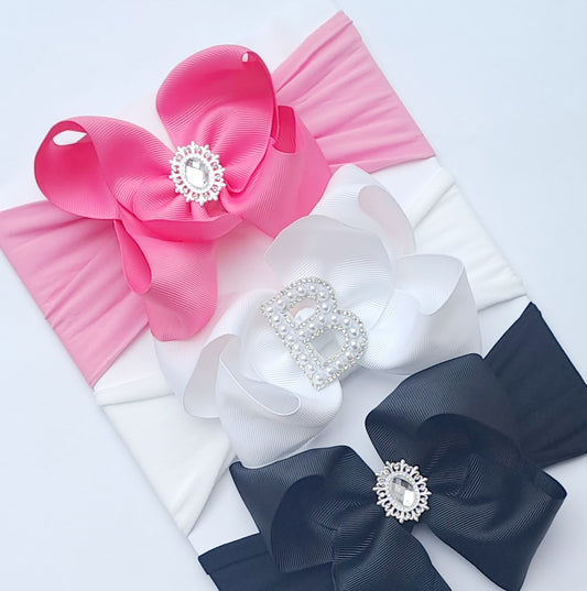 🎀3pc Boutique Bow Headband Set🎀(Choose Letter )