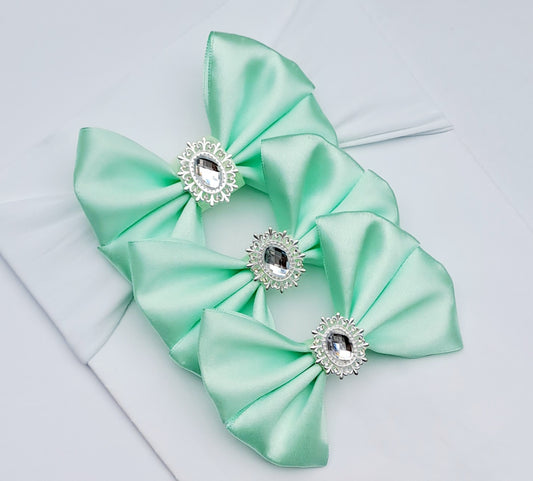 🎀Mint Green Sibling Set 2 x Bow Clips Plus 1 x Baby Headband🎀
