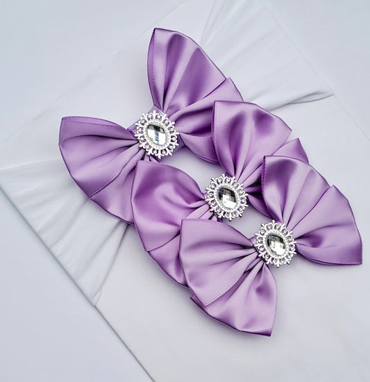 🎀Lilac Sibling Set 2 x Bow Clips Plus 1 x Baby Headband🎀