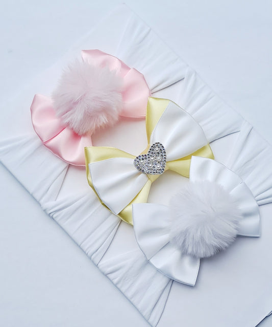 🎀3pc Satin Bow Headband Set🎀