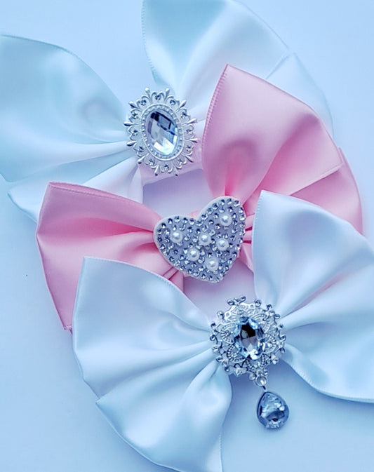 🎀3pc Satin Bow Clip Set🎀