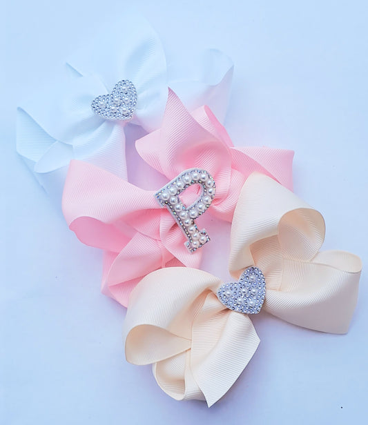 🎀3pc Large Bow Clip Set🎀(Choose Letter)