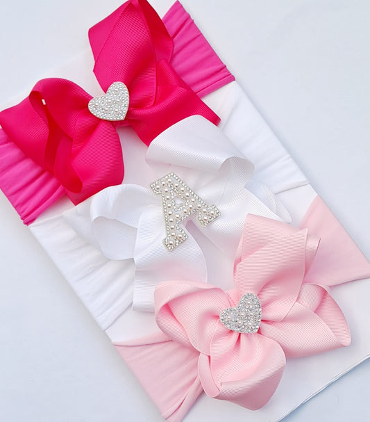 🎀Beautiful 3pc Headband Set 🎀 Choose Letter